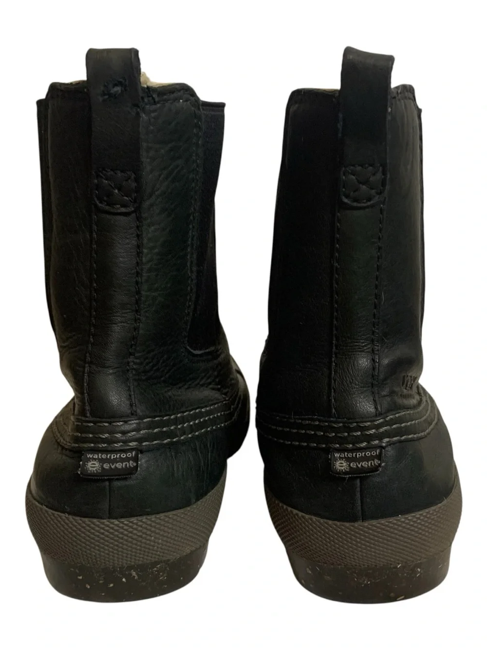 UGG Romosa Black Waterproof Leather Chelsea Pull-On Duck Boots Size 10
